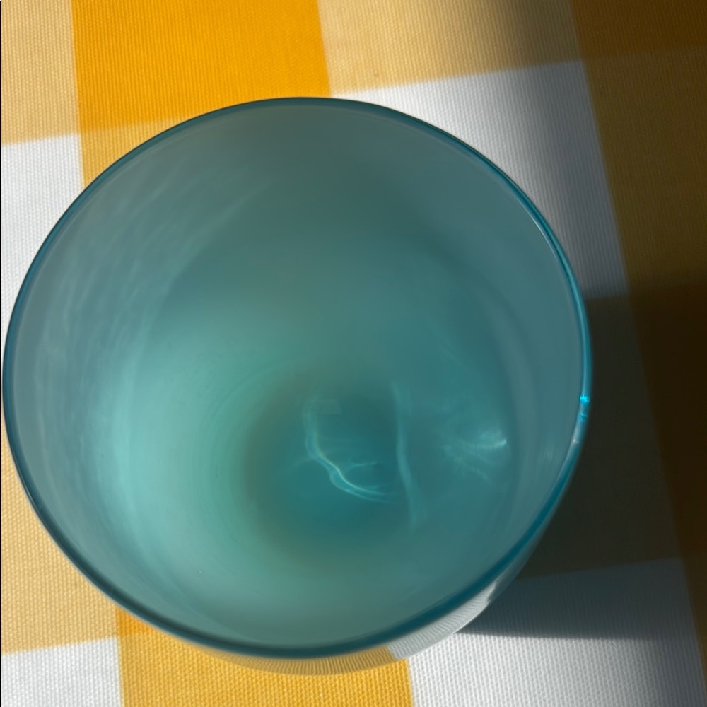 Blue Glassy Baby Candle Holder with Ethereal Glow